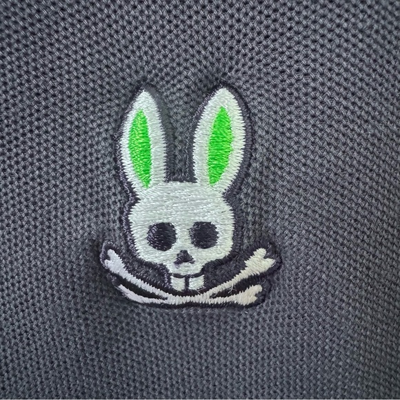 Psycho Bunny Pima Cotton Short Sleeve Collared Polo Shirt Navy Size Large (6) - Picture 6 of 8